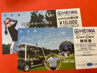 計2枚セット☆平和・PGM 株主優待券☆withGolf割引券10,000円×1枚+