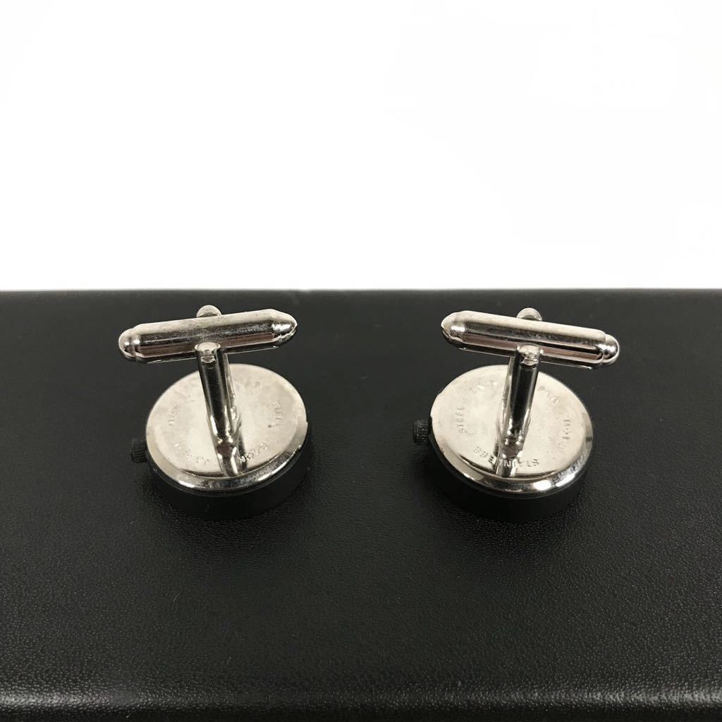 【タテオシアン】本物 TATEOSSIAN カフス 時計モチーフ シルバー色×黒 カフリンクス カフスボタン アクセサリー 男性用 メンズ 送料370円_画像3