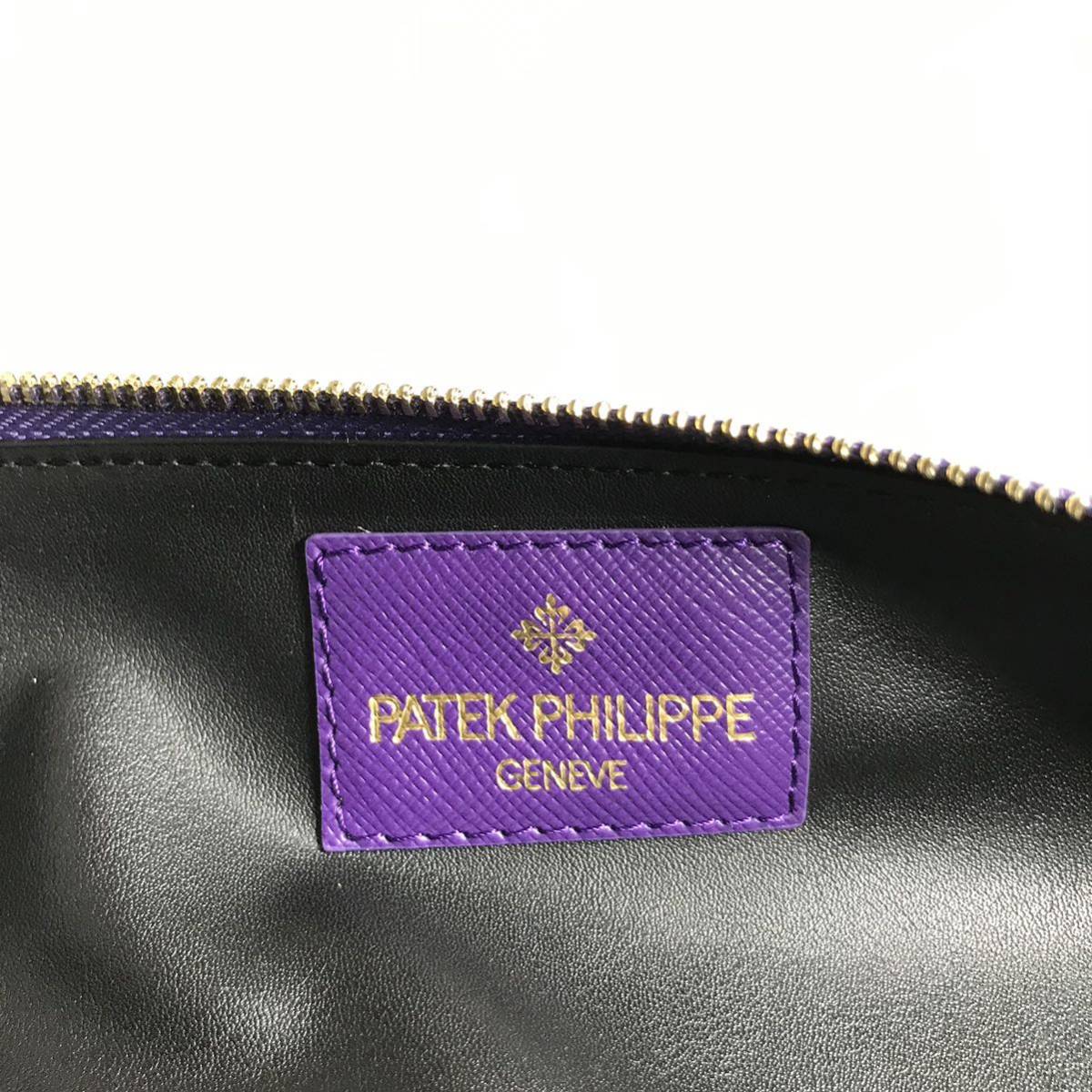 美品【パテックフィリップ】本物 PATEK PHILIPPE ペンケース カラトラバモチーフ 筆箱 パープル色系 小物入れ ノベルティ 箱有_画像9