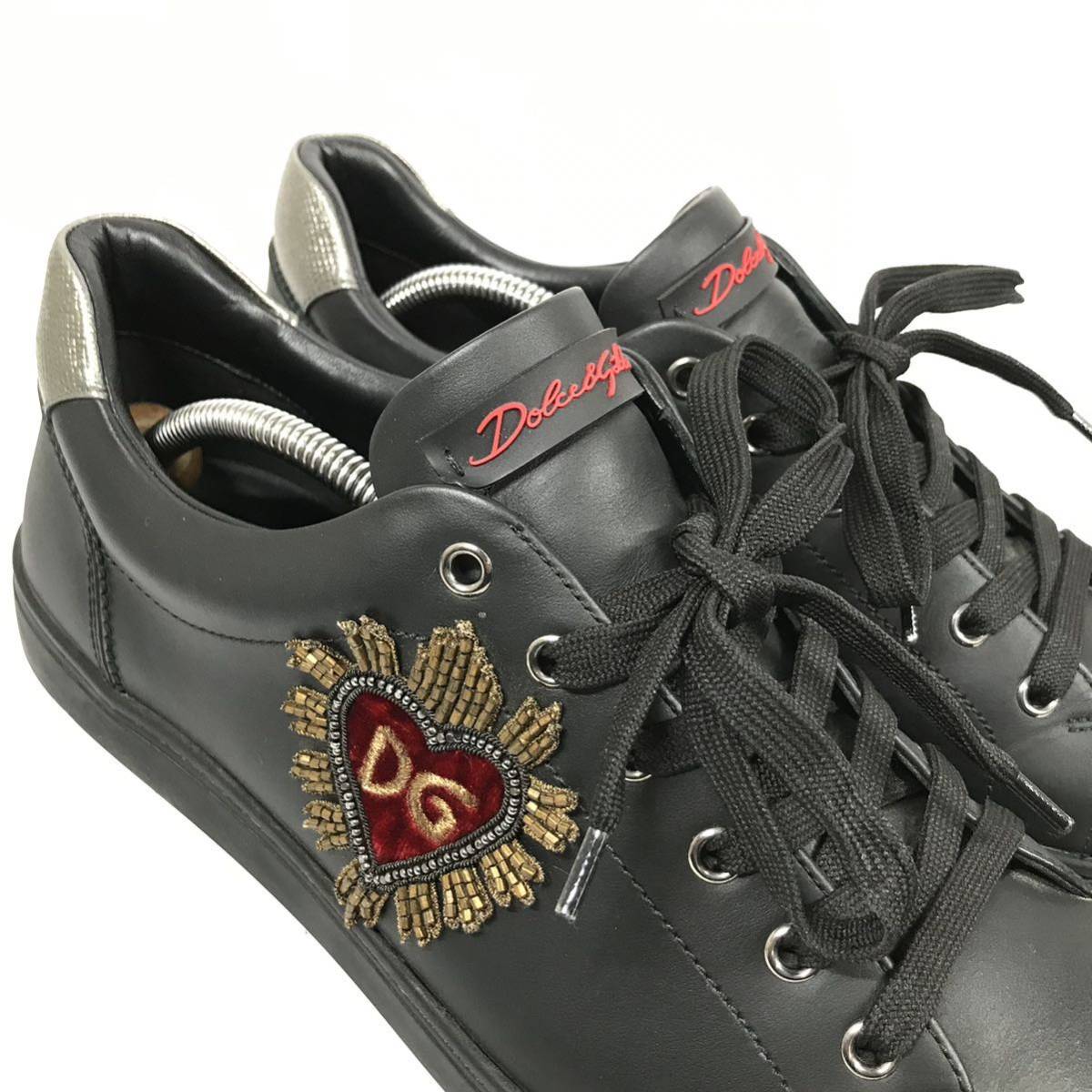 [ Dolce & Gabbana ] genuine article DOLCE&GABBANA shoes 28cm black DG Logo sneakers casual shoes original leather for man men's Italy made 9
