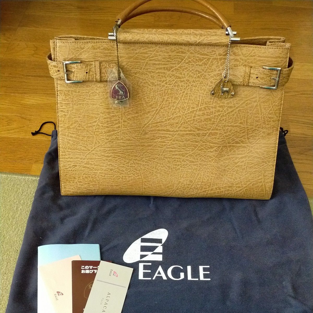 JRA認定 ハンドバッグ　EAGLEアルパカ　2way