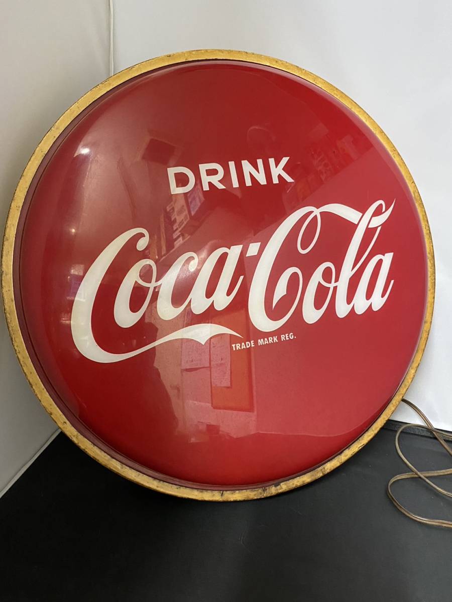 ♪♪丸型 コカ・コーラ 電飾看板   ジャンク品 アンティーク