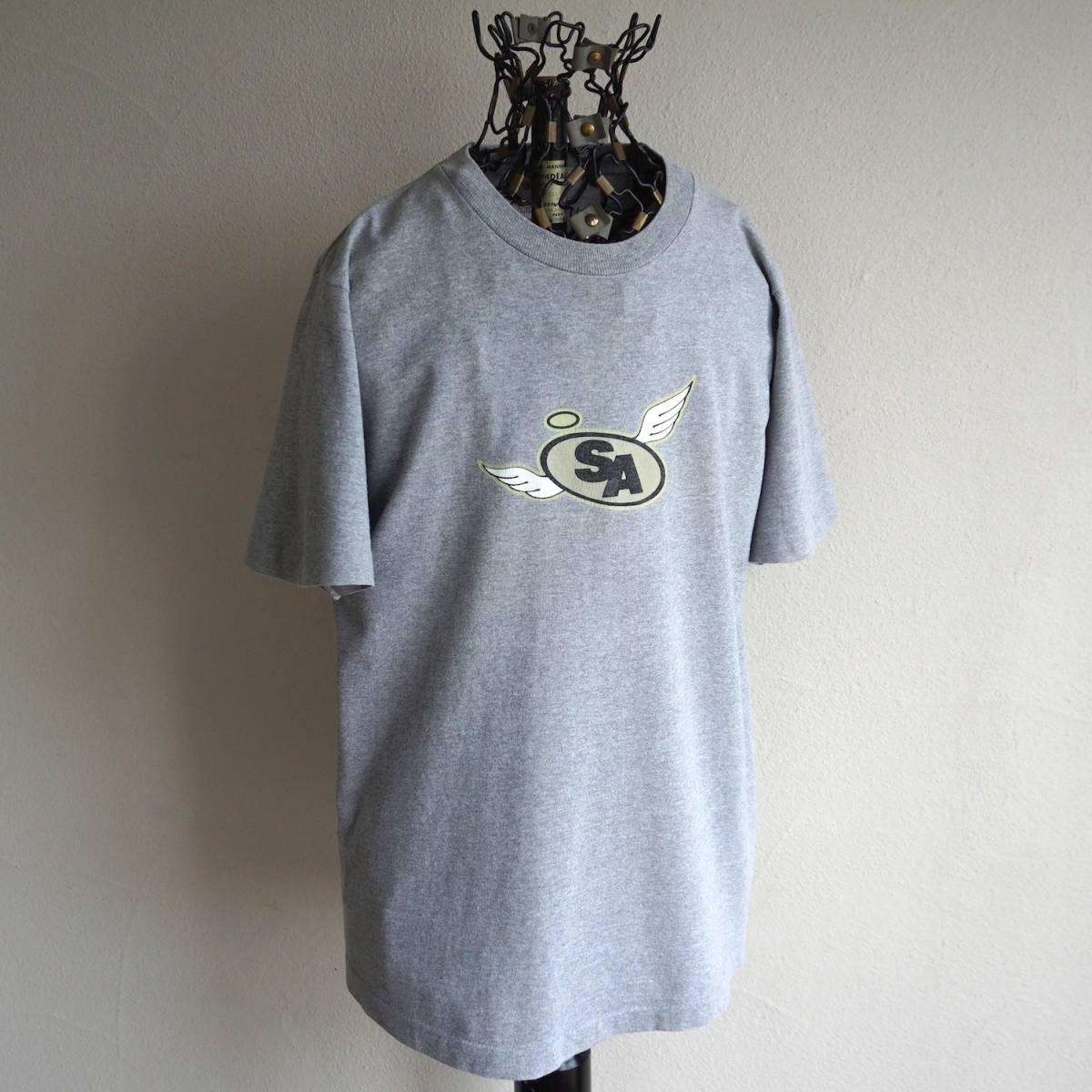 1990s Vintage USA made stussy white tag SA stussy\'s ANGELS print T-shirt Sg racing ru stitch Old Stussy old clothes 