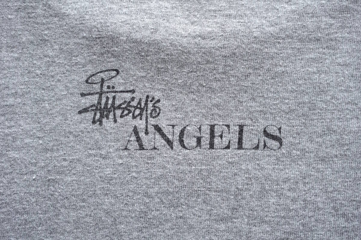 1990s Vintage USA made stussy white tag SA stussy\'s ANGELS print T-shirt Sg racing ru stitch Old Stussy old clothes 