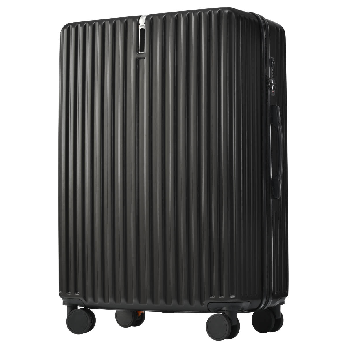 スーツケース Lサイズ 軽量 TSAロック搭載 360度回転 ファスナー式 国際的 おしゃれ 人気色 (L, ブラック)_画像1