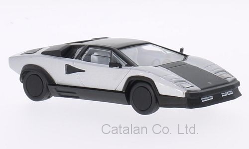 1/43 ランボルギーニ カウンタック クンタッシュ エヴォルツィオーネ 銀 黒 Lamborghini Countach Evoluzione 1987 梱包サイズ60_画像1