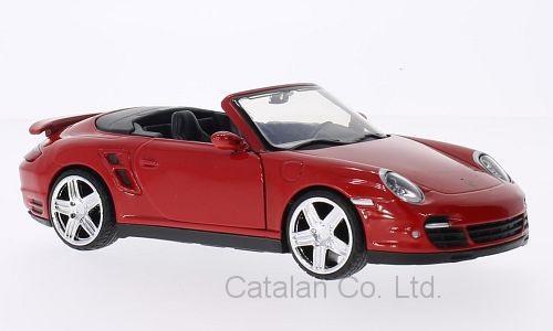 1/24 ポルシェ ターボ カブリオレ RED 赤 レッド Porsche 911 Turbo Cabriolet 997 1:24 Motormax 梱包サイズ80_画像1