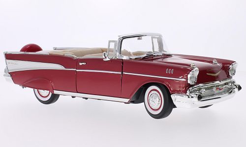 1/18 シボレー シヴォレー ベルエアー コンバーチブル 赤 レッド Chevrolet Bel Air Convertible red 1957 1:18 新品 梱包サイズ100_画像1