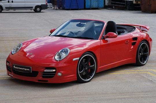 1/24 ポルシェ ターボ カブリオレ RED 赤 レッド Porsche 911 Turbo Cabriolet 997 1:24 Motormax 梱包サイズ80_画像2