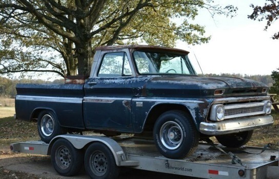 1/24 シボレー シヴォレー フリートサイド ピックアップ トラック Chevrolet C10 Fleetside Pick Up dark blue 1966 Motormax 梱包サイズ80_画像2