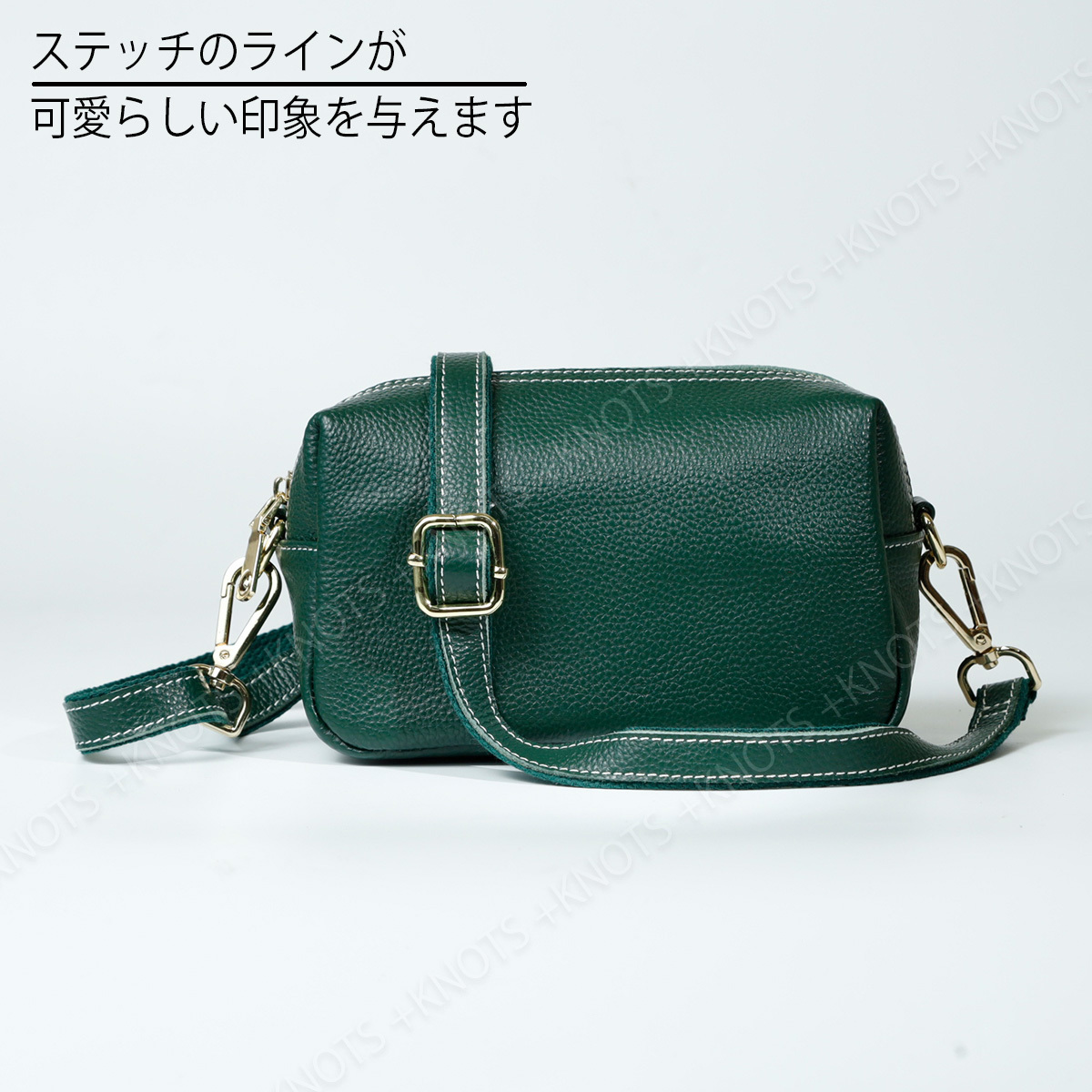  original leather Mini shoulder bag green green lady's smartphone pouch Mini bag pochette shoulder .. diagonal .. cow leather leather 