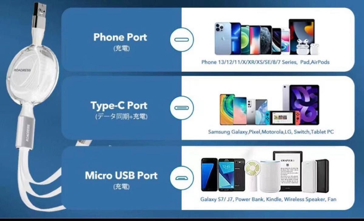 3in1 多機能ケーブル