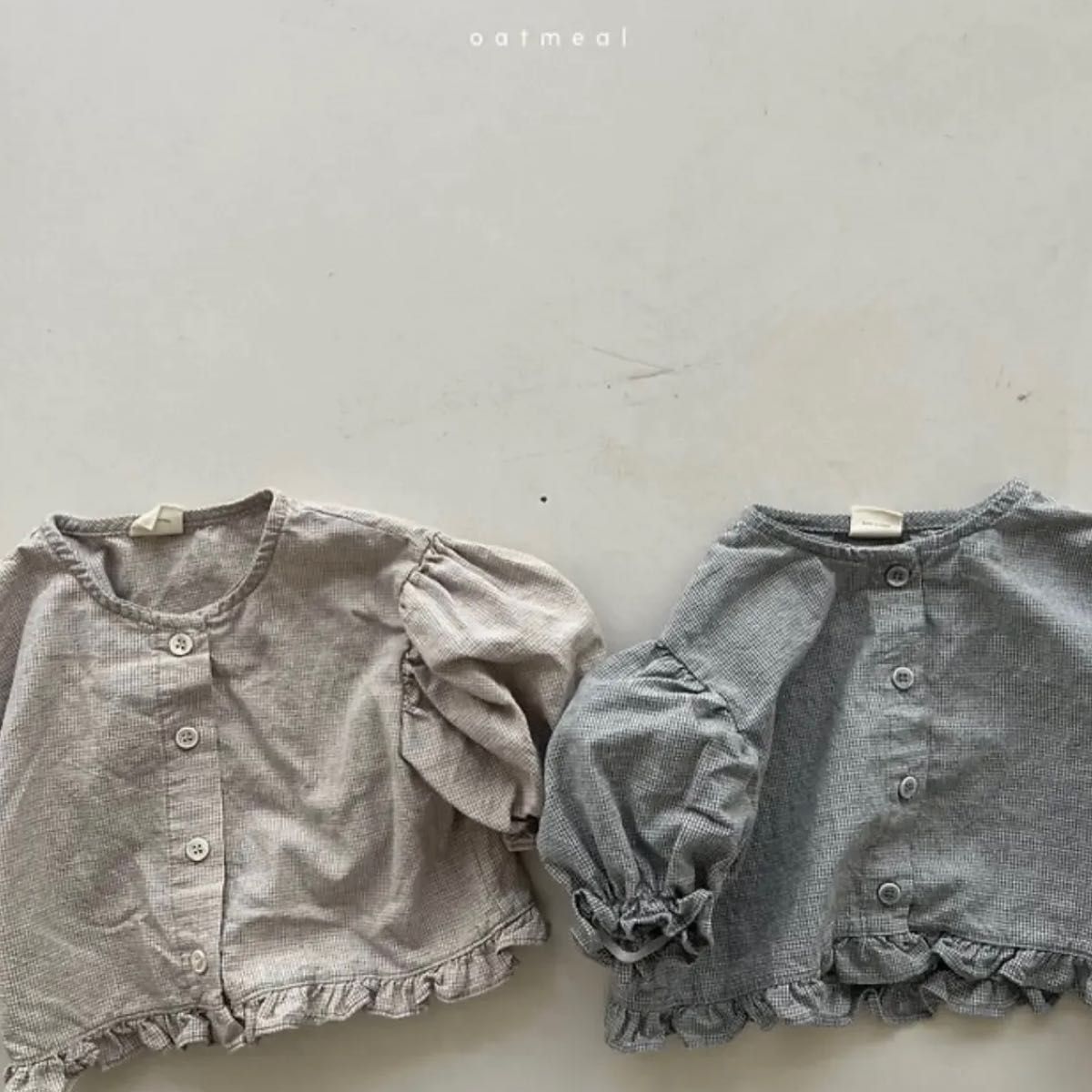 oatmeal poin cropped blouse ブラウス monbebe digreen thelala aosta