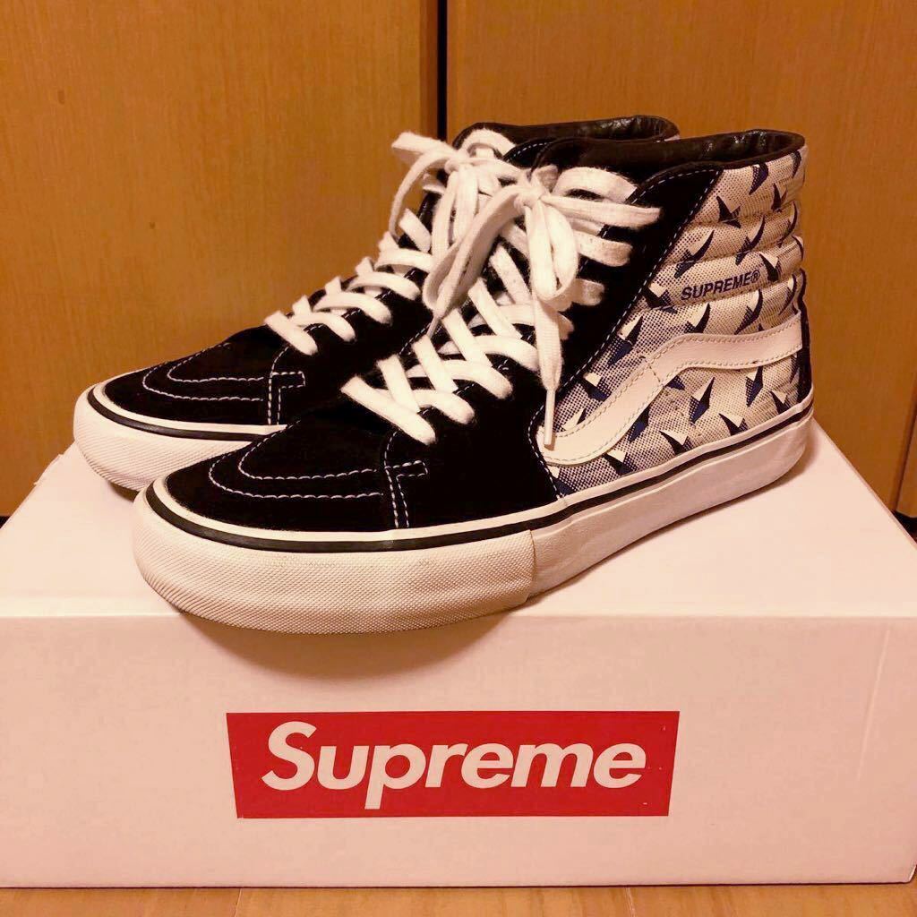 SUPREME VANS DIAMOND PLATE SK8-HI PRO US10 BLACK 2019 SS BOX LOGO シュプリーム バンズ スケートハイ 28センチ ボックスロゴ 箱付き