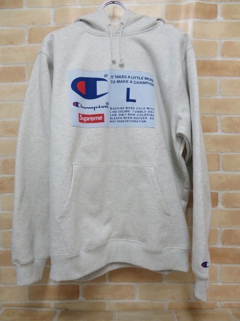 新品 】 champion × SUPREME シュプリーム 111356742□ グレー サイズL