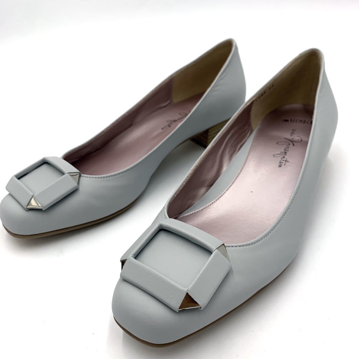 E ＊ 新品同様 日本製 '高級感溢れる' GINZA KANEMATSU 銀座かねまつ 本革 ヒール パンプス LS 24cm B レディース 婦人靴 シューズ