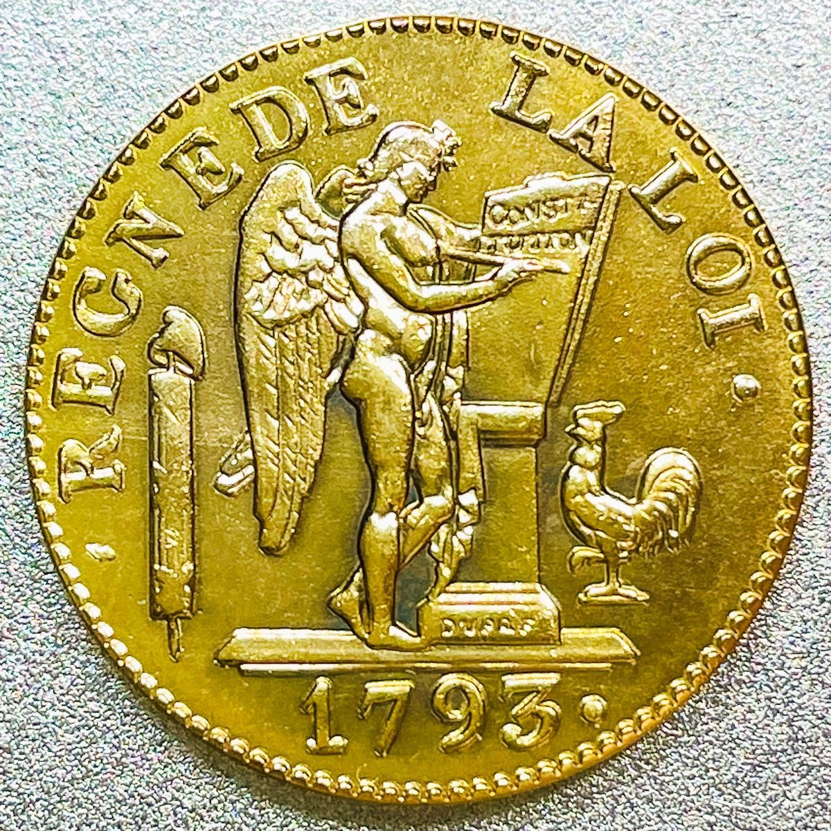 エンゼル ルイドール 24リーブル金貨 1793年 革命歴2年　レプリカコイン