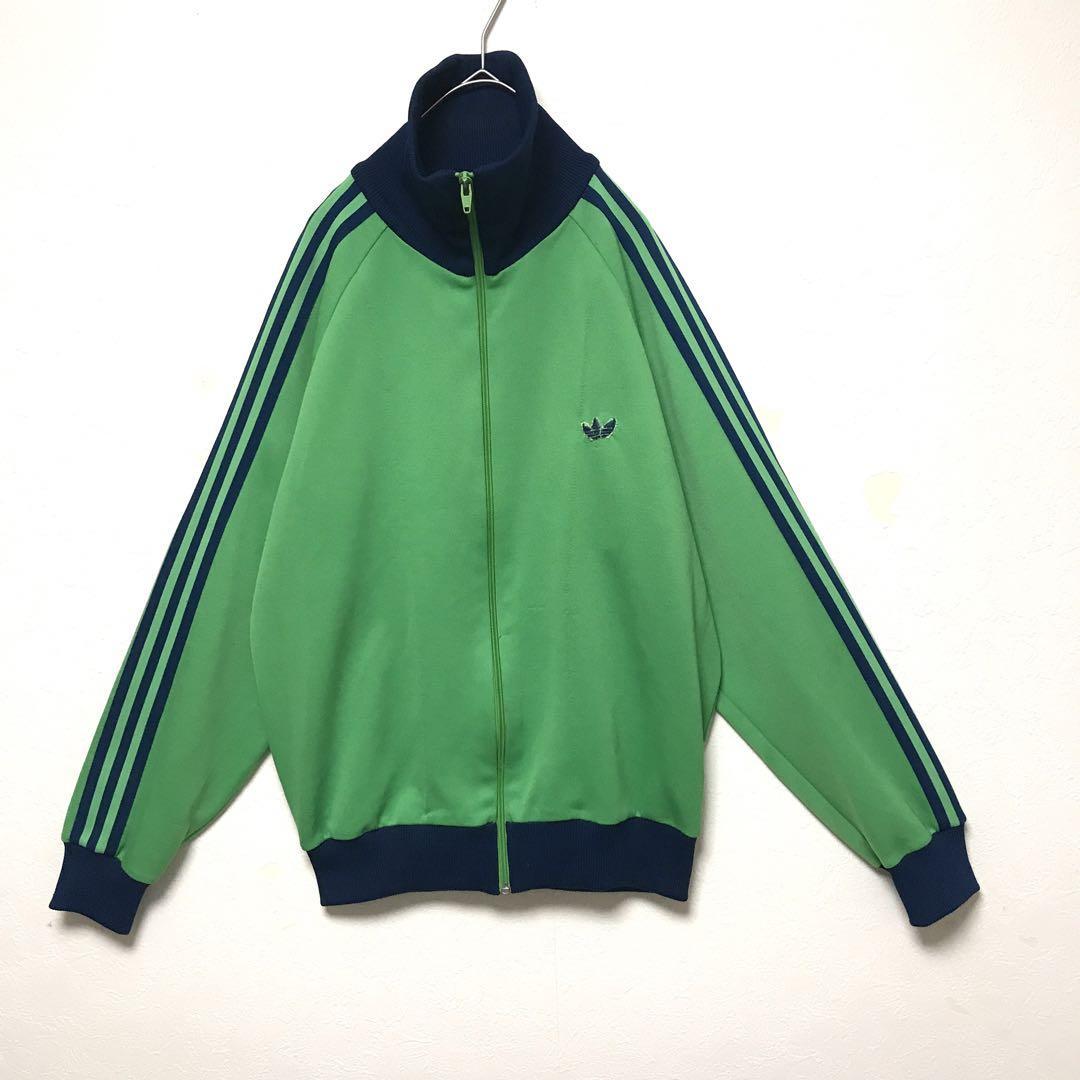 安いそれに目立つ 80s adidas デサント製トラックジャケット ジャージ