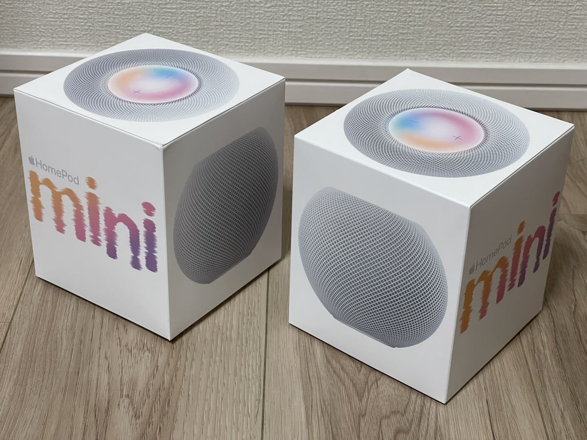 中古)Apple HomePod mini ホワイト 2個セット 2021年8月購入