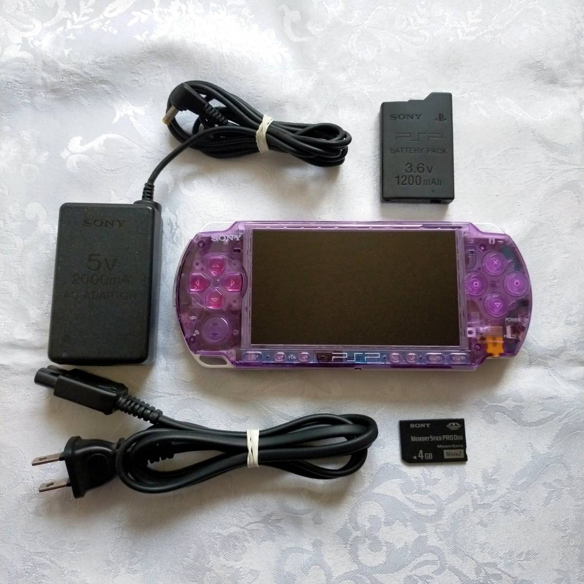 【国内在庫】 【美品】【カスタム】PSP すぐ遊べるセット(クリアパープル) 3000 PSP3000シリーズ