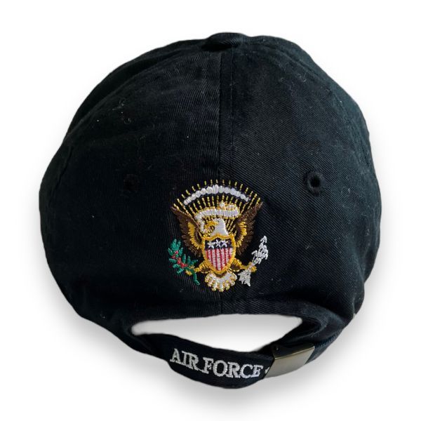 90s～00s OLD GLORY AIR FORCE ONE エアフォース ワン 刺繍 6パネル コットン キャップ 帽子 服飾小物 ミリタリー 軍物 ブラック 黒_画像5