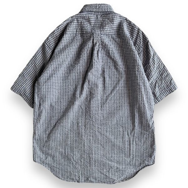  beautiful goods 90s~00s LUCKY STRIKE Lucky Strike short sleeves cotton sia soccer check shirt button down official smoke . cigarettes M blue 