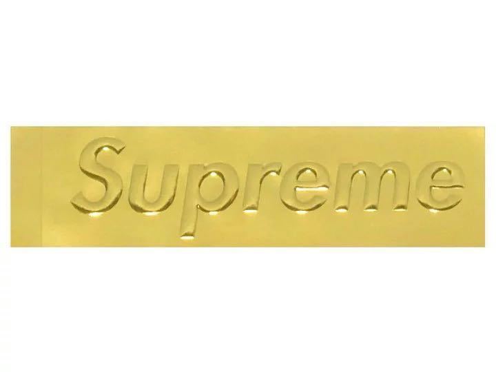 Supreme Embossed Metallic Gold Box Logo Sticker ステッカー 1枚_画像1