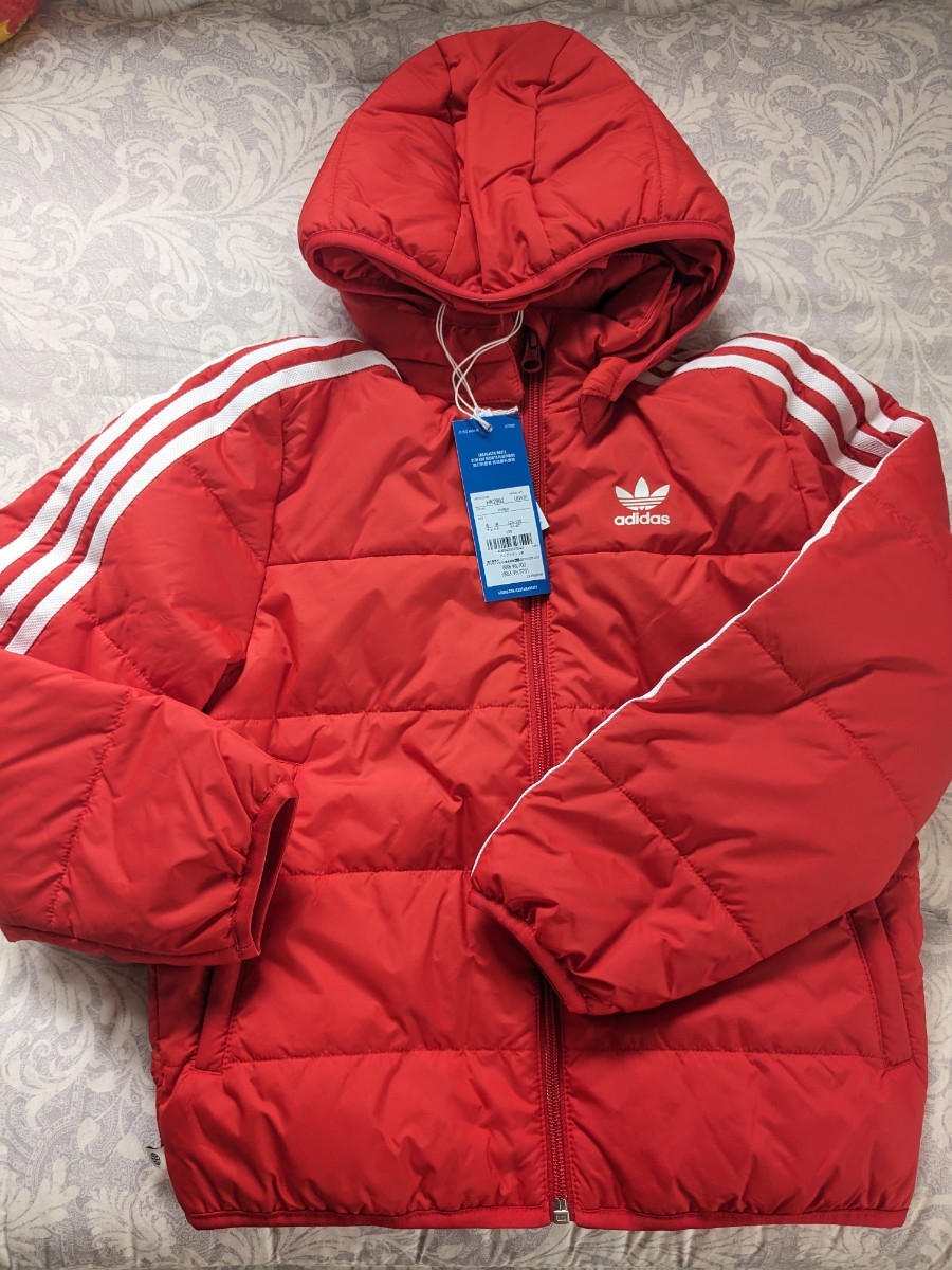 adidasオリジナルス　Original　ダウン　アウター　キッズ　ジュニア　子供　130 レッド　ジャケット　新品未使用_画像1