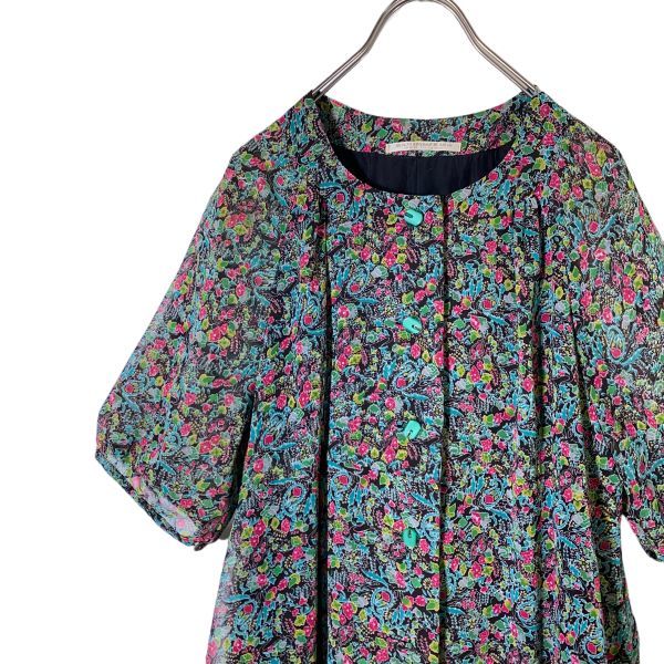 レトロ 古着 総柄 花柄 半袖 ロング ワンピース 昭和 レトロ 古着 総柄 花柄 半袖 ロング ワンピース 昭和