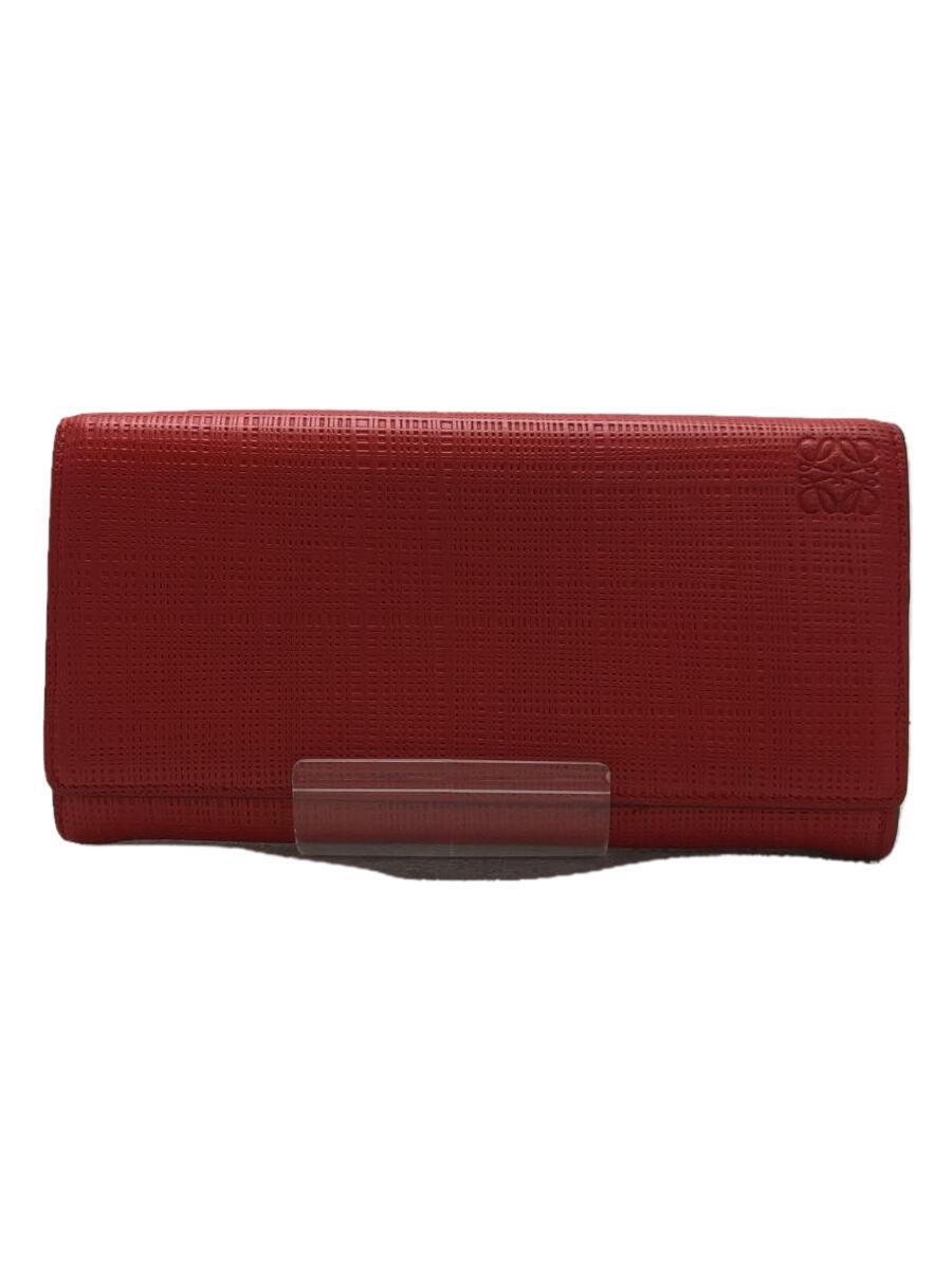 LOEWE◆長財布/レザー/RED/レディース/101505/(3)