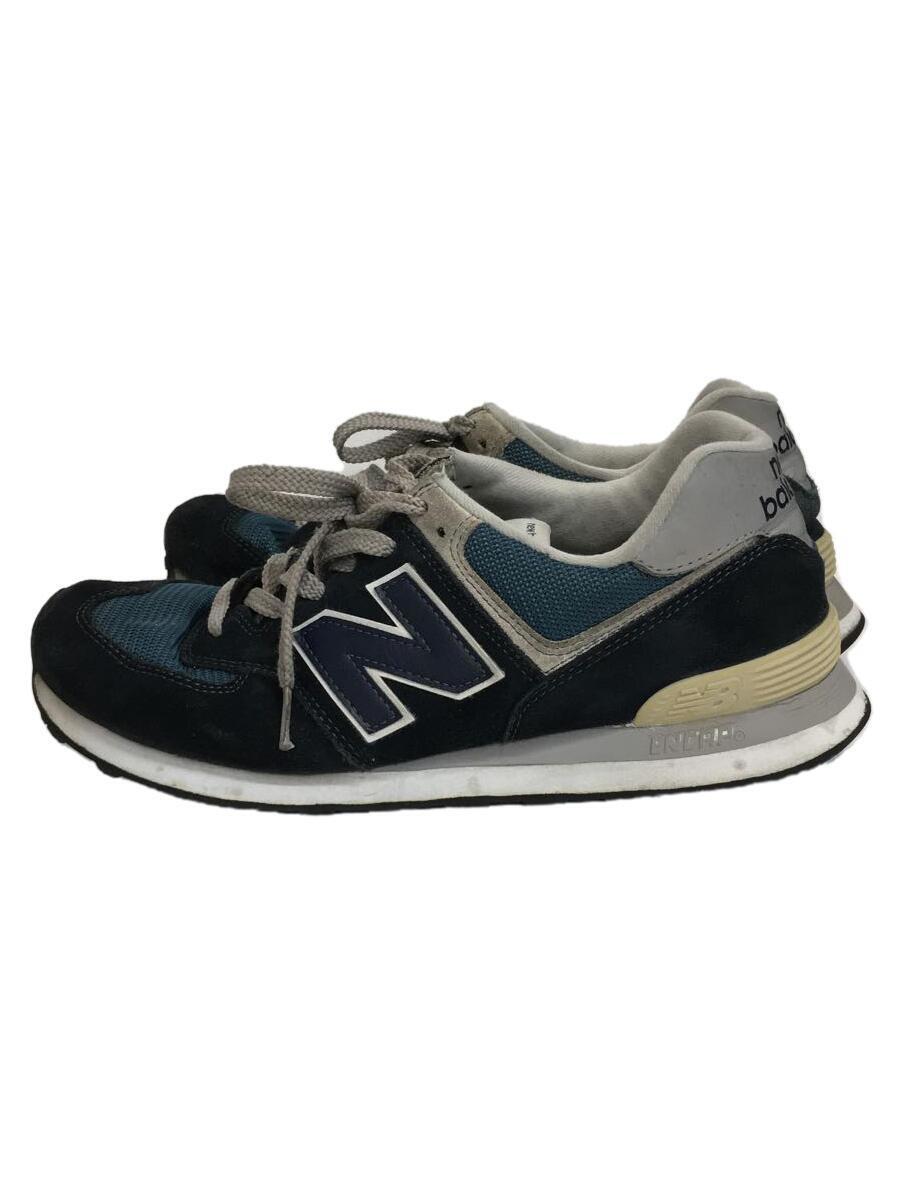 NEW BALANCE◆ML574//ネイビー/27.5cm/BLU/スウェード_画像1