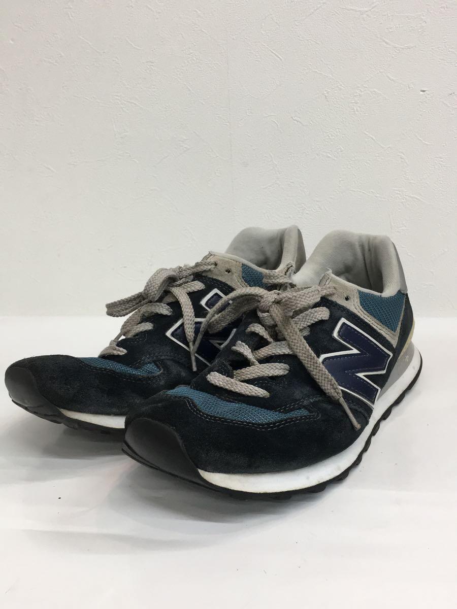 NEW BALANCE◆ML574//ネイビー/27.5cm/BLU/スウェード_画像2