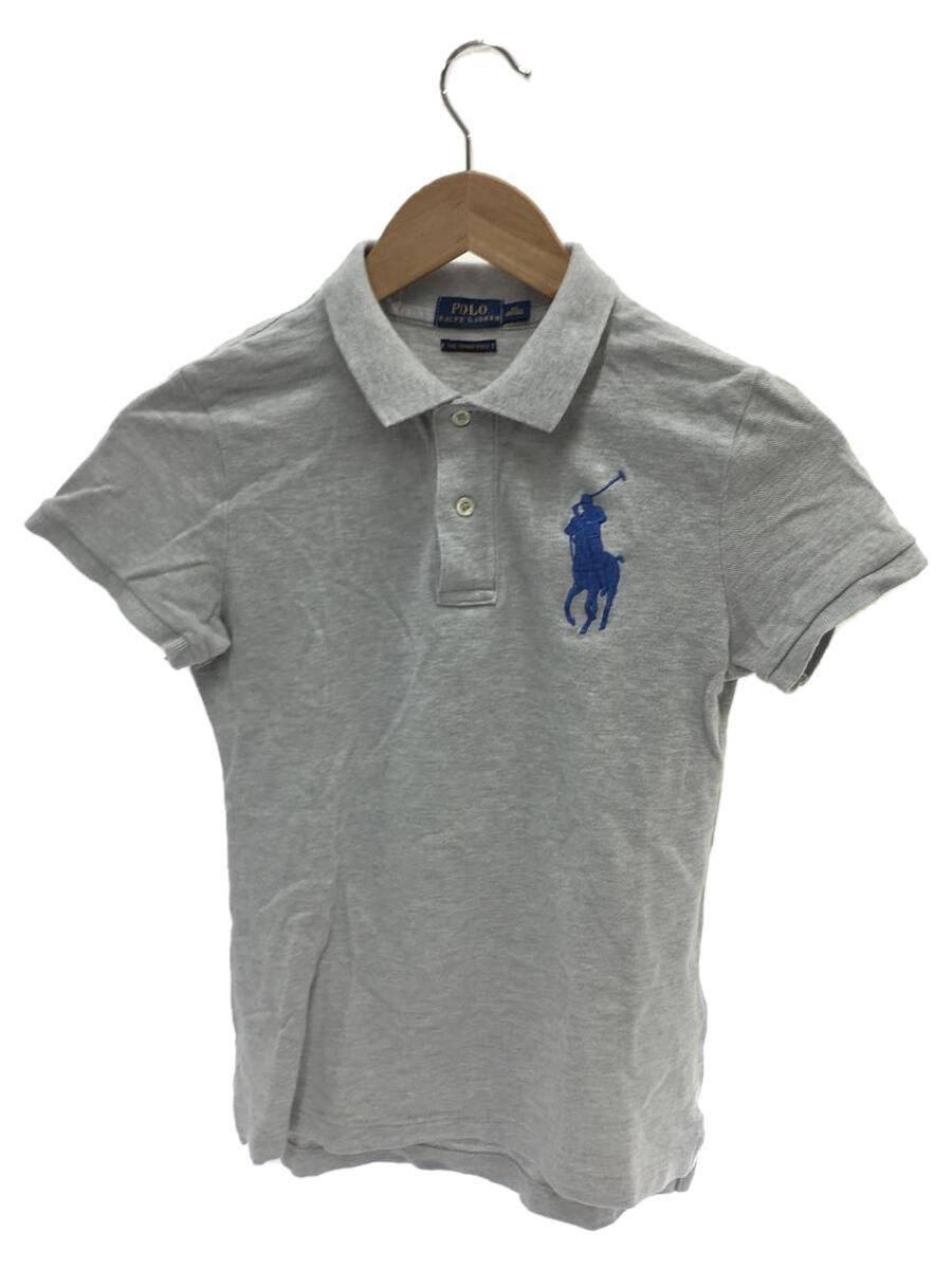 POLO RALPH LAUREN◆ポロシャツ/XS/コットン/GRY/RN41381/刺繍ポロシャツ THE SKINNY POLO_画像1
