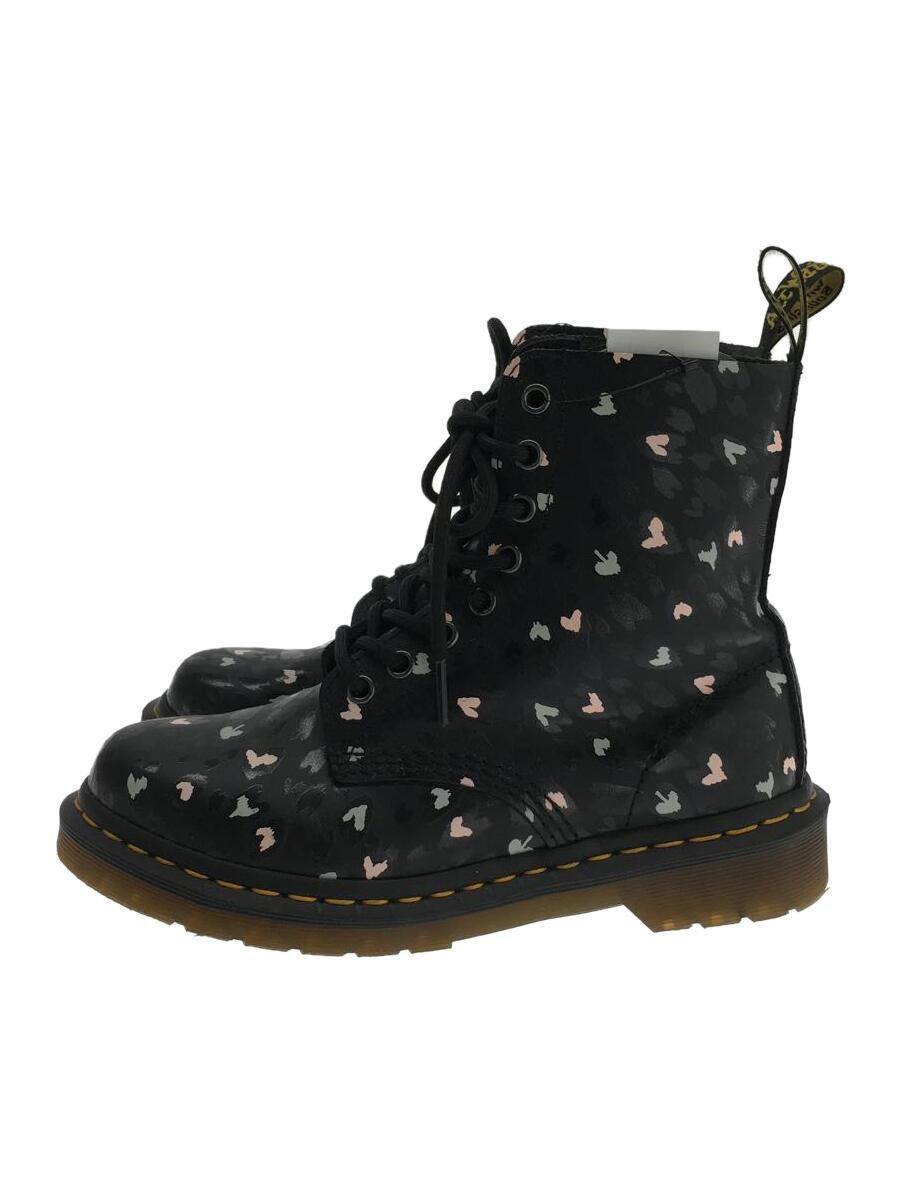 Dr.Martens◆1460 PASCAL HEARTS 8 EYE BOOT/UK4/BLK/レザー
