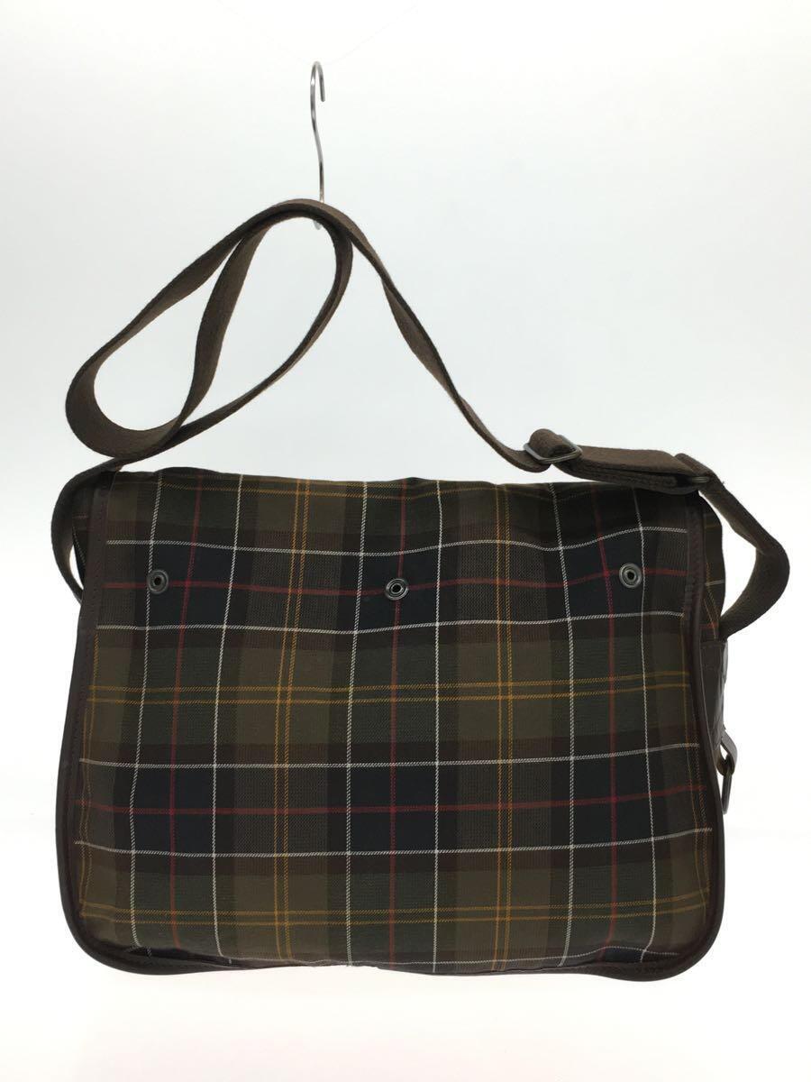 Barbour◆ショルダーバッグ/キャンバス/KHK/チェック/B9014 TARTAN_画像3