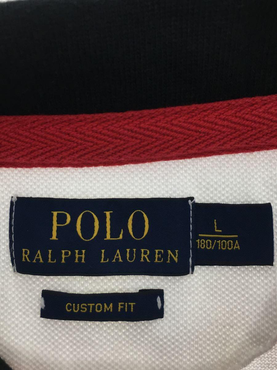 POLO RALPH LAUREN◆半袖シャツ/L/コットン/WHT/無地_画像3