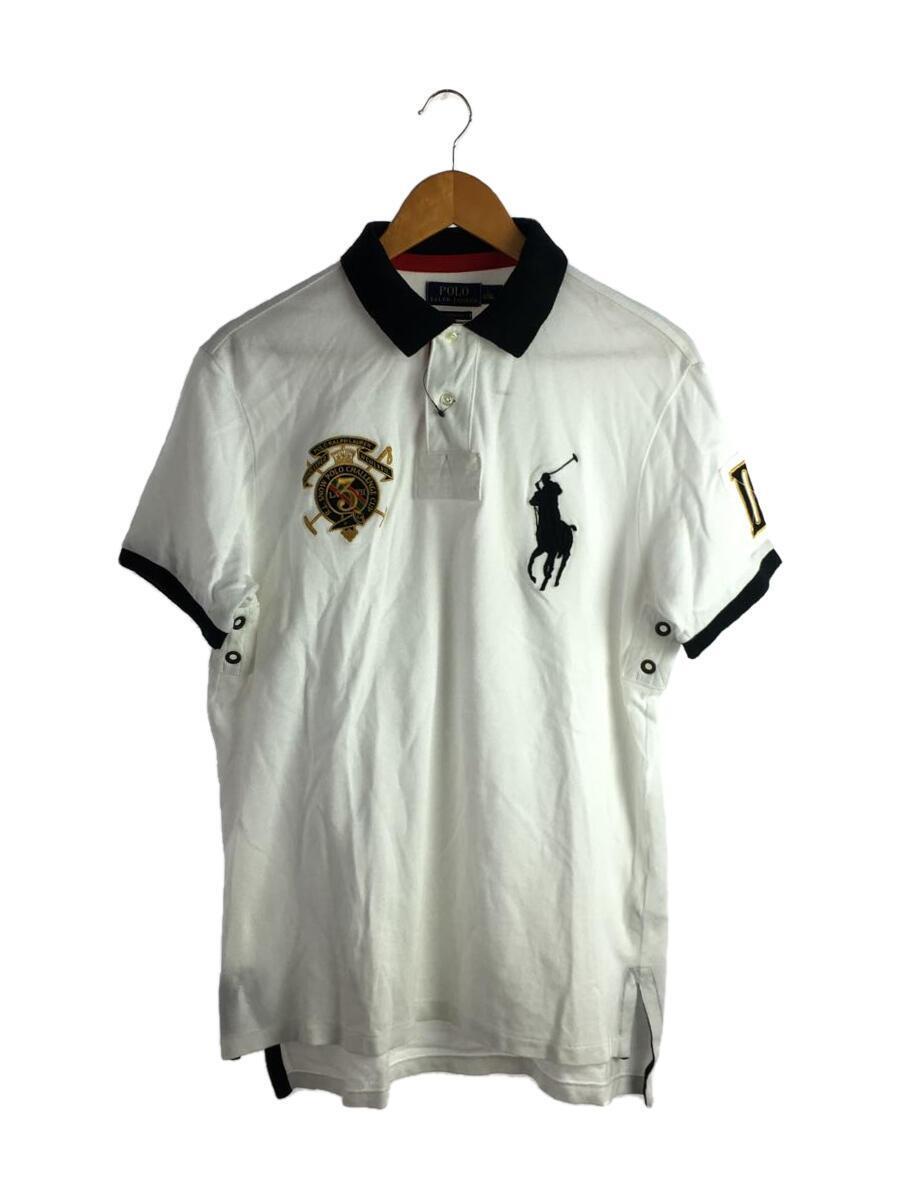 POLO RALPH LAUREN◆半袖シャツ/L/コットン/WHT/無地_画像1