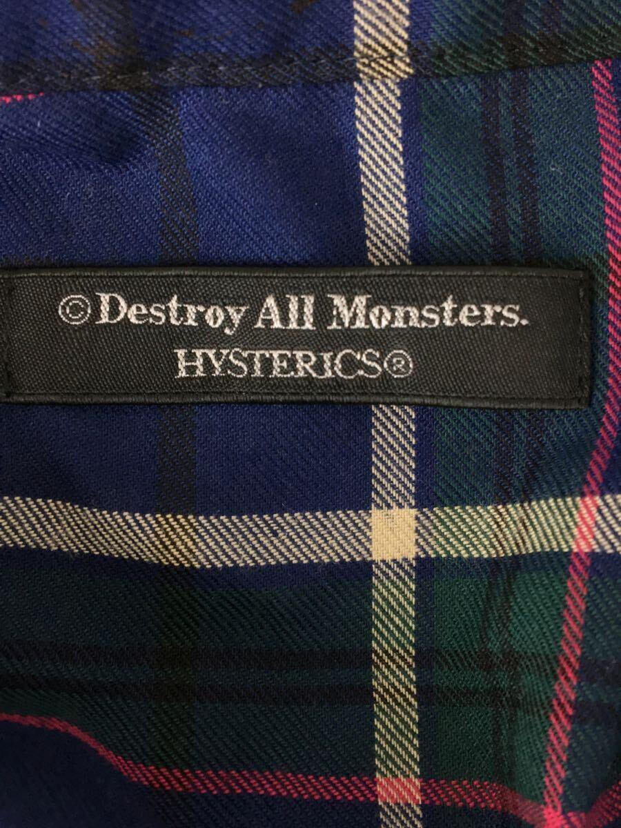 HYSTERIC GLAMOUR◆DESTROY ALL MONSTERS/ボウオールインワン/FREE/コットン/NVY/チェック/05203AS01_画像4