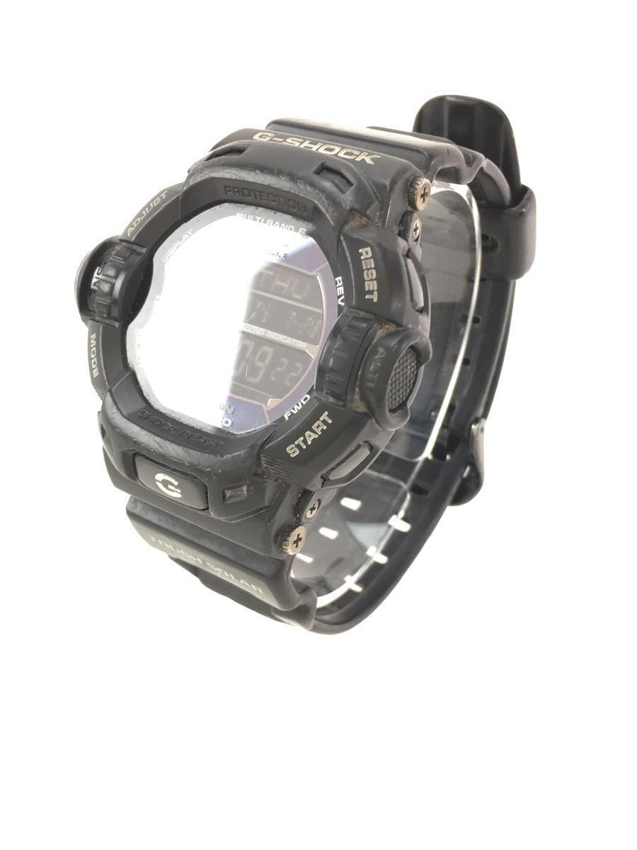 CASIO◆ソーラー腕時計・G-SHOCK/デジタル/ラバー/BLK/BLK_画像2