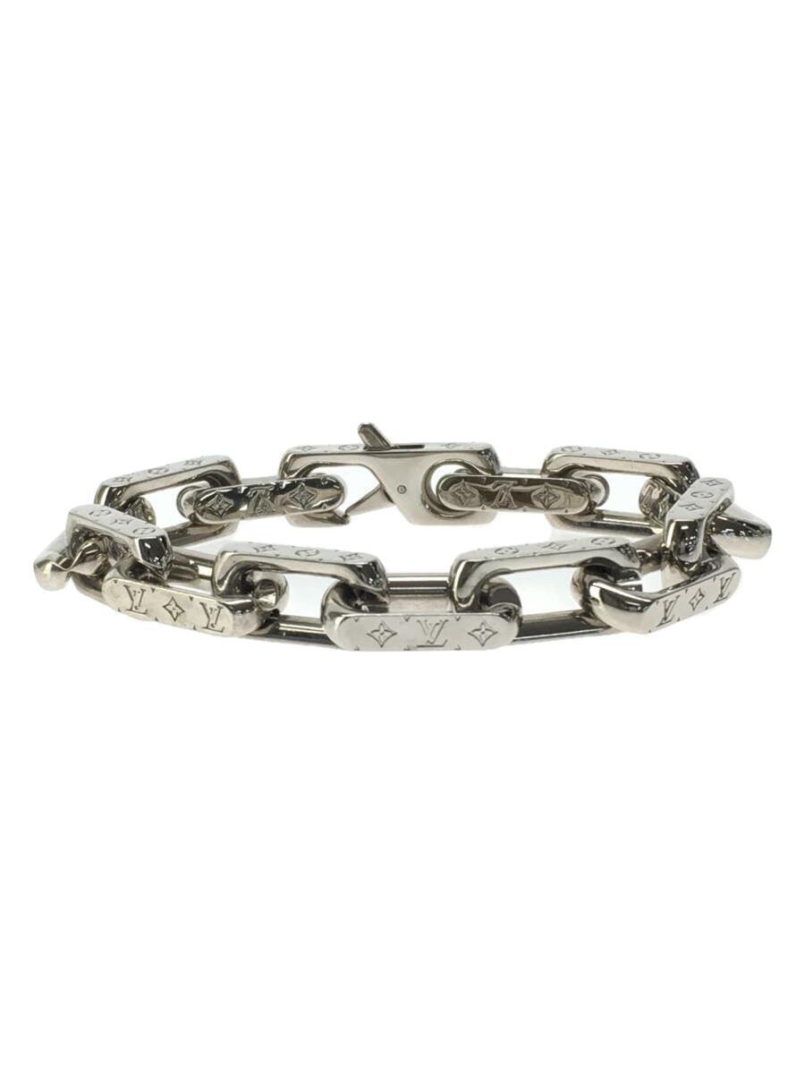 Louis Vuitton Chain Bracelet Mens M00270 Monogram Metal Silver