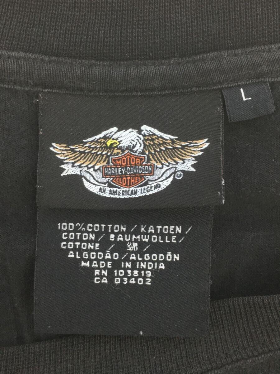 HARLEY DAVIDSON◆Tシャツ/L/コットン/BLK/プリント_画像3