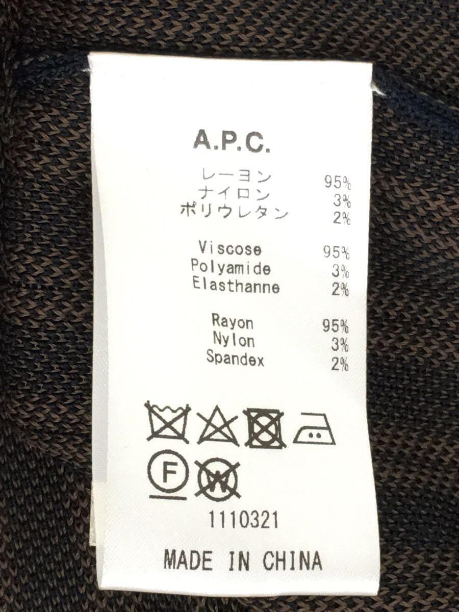 A.P.C.◆半袖シャツ/レーヨン/ネイビー/ストライプ/23185-1-84011_画像4