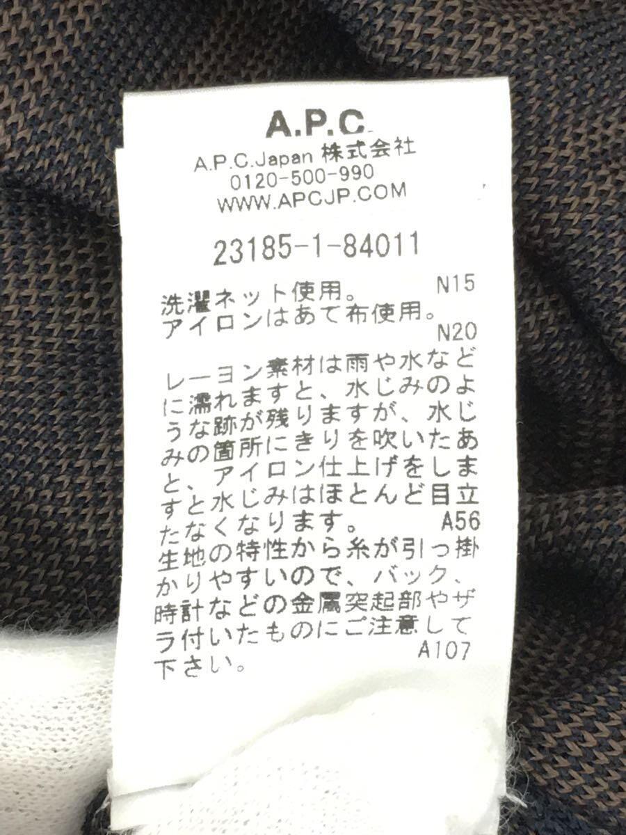 A.P.C.◆半袖シャツ/レーヨン/ネイビー/ストライプ/23185-1-84011_画像5
