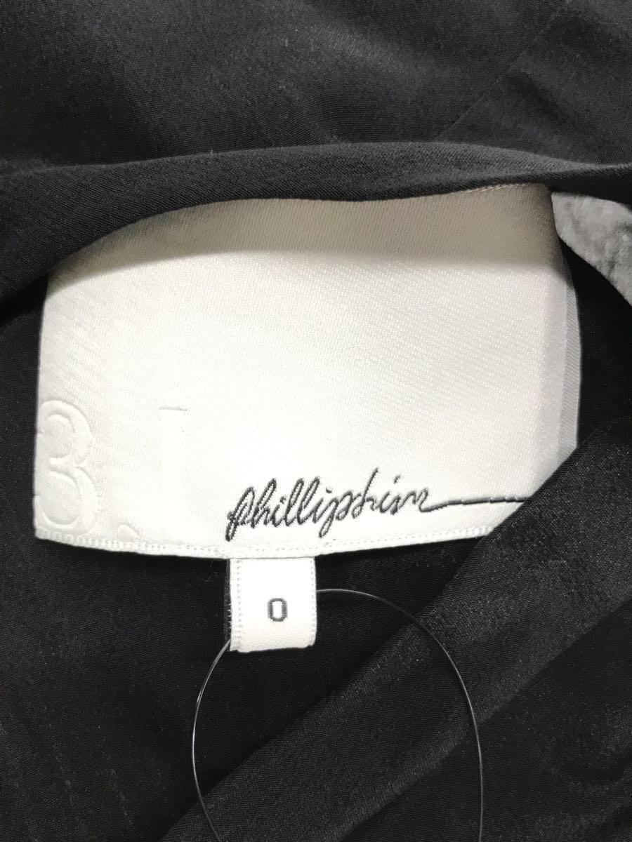 3.1 Phillip Lim◆シルクワンピース/半袖ワンピース/O/シルク/BLK/花柄/PS13-4806SBF_画像3