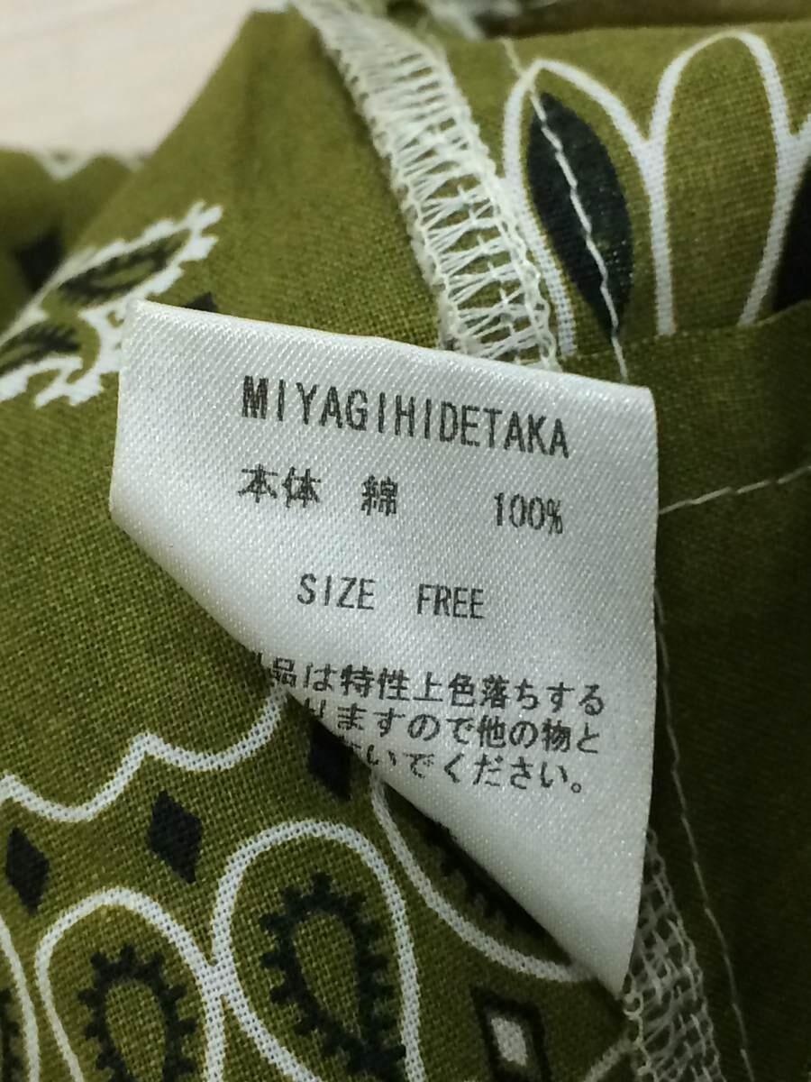 MIYAGIHIDETAKA◆S/S BANADANA shirts(バンダナシャツ)/FREE/コットン/GRN_画像3