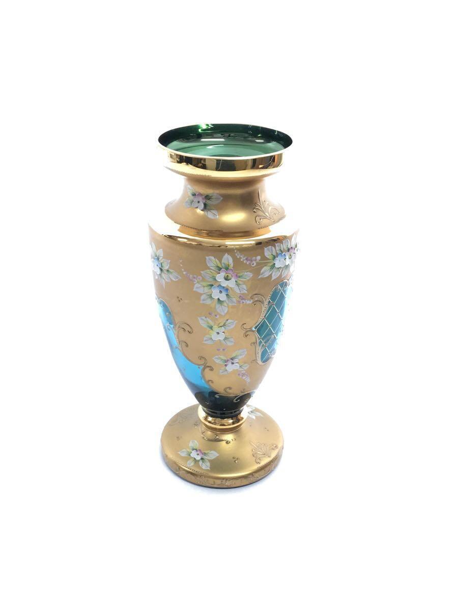 ベネチアングラス/約30cm/花瓶/金彩/イタリア/フラワーベース-
