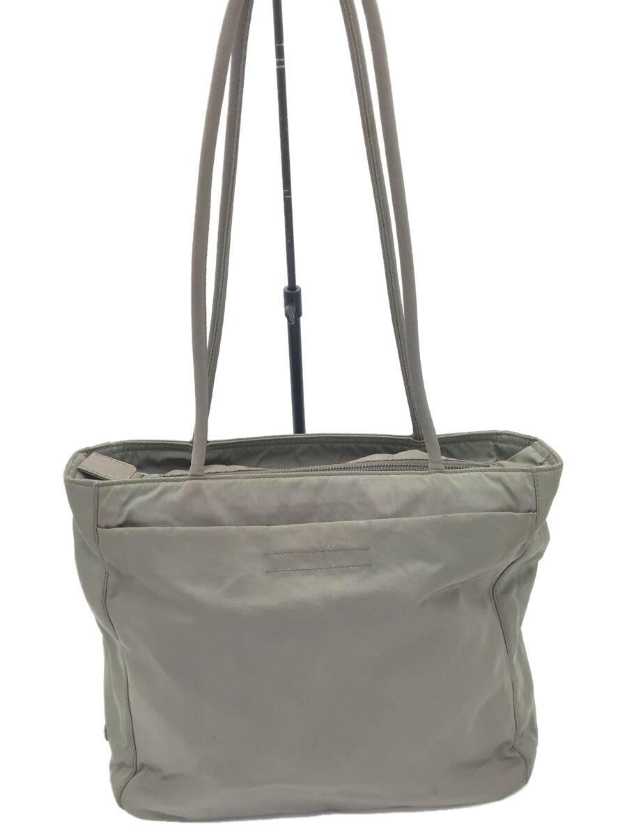 全品送料無料】 PRADA◇サイド三角ロゴ/トートバッグ/ナイロン/カーキ