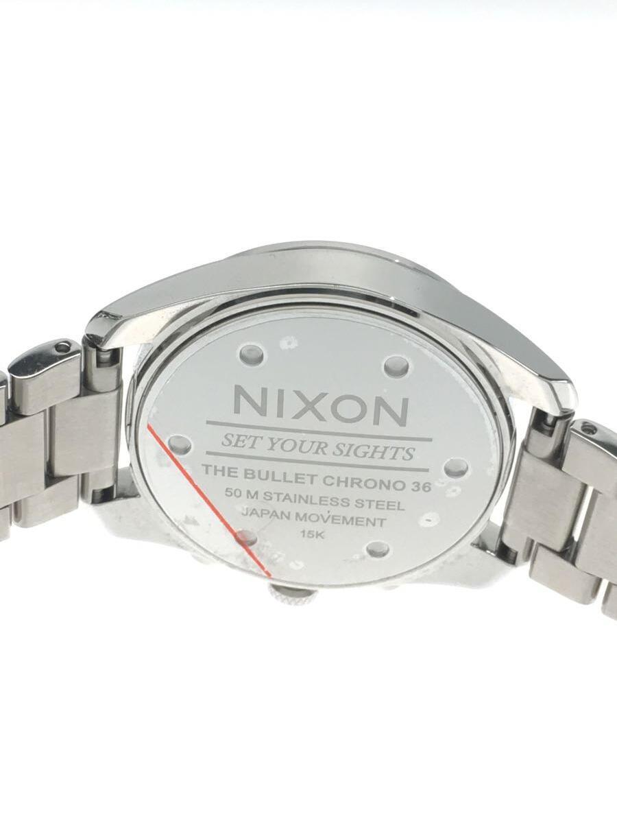 NIXON◆THE BULLET CHRONO 36/クォーツ腕時計/アナログ/ステンレス/BLK/SLV/SS_画像3