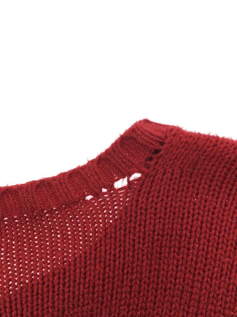 POLO RALPH LAUREN◆セーター(薄手)/XL/コットン/RED/無地_画像5