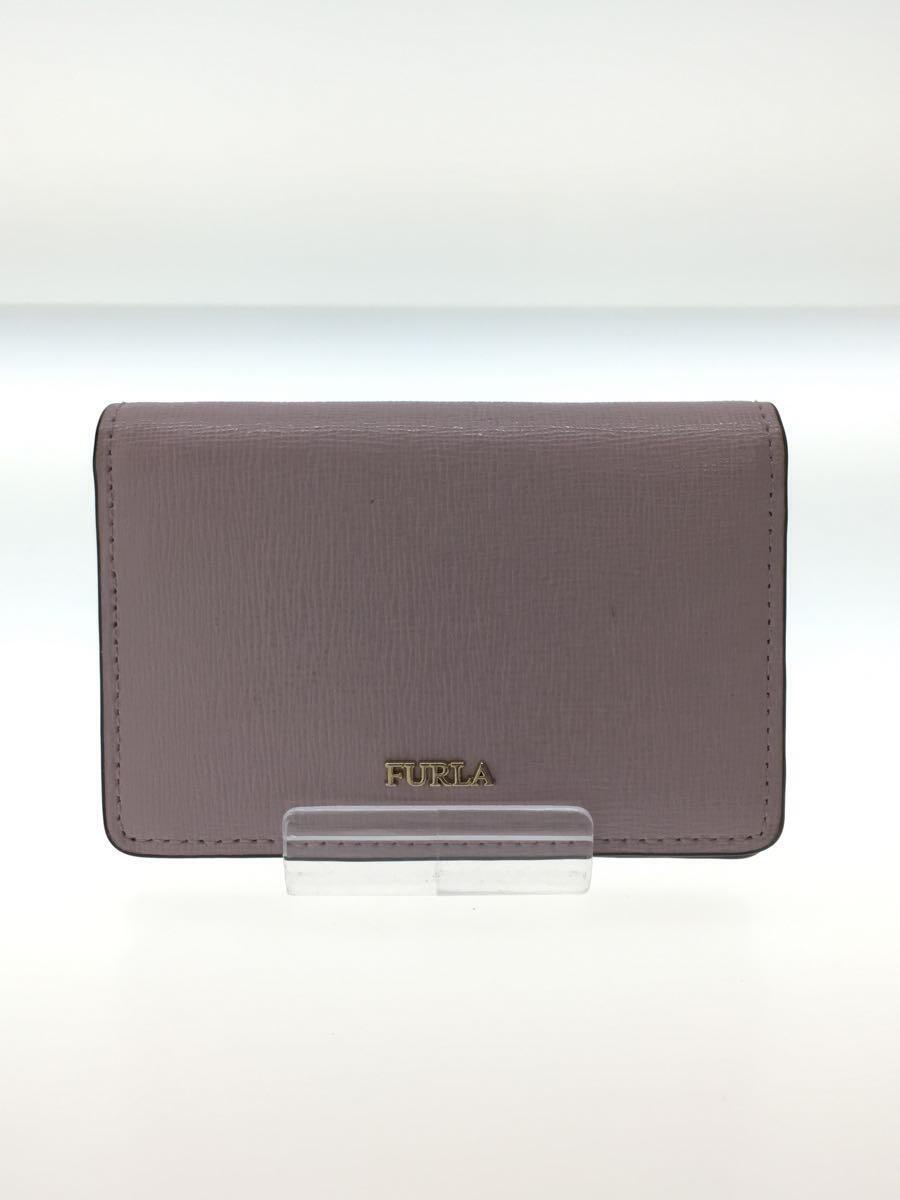 FURLA◆カードケース/名刺入れ/ミニ財布/レザー/PNK/無地/レディース/962149_画像1